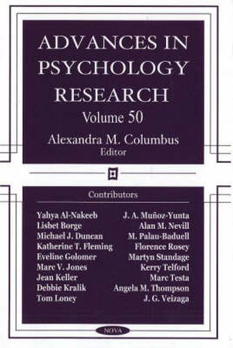 Cover image for Advances in Psychology Research: Volume 50