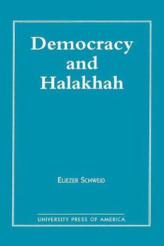 Cover image for Democracy and the Halakhah