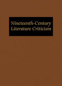 Cover image for Nineteenth-Century Literature Criticism: Excerpts from Criticism of the Works of Nineteenth-Century Novelists, Poets, Playwrights, Short-Story Writers, & Other Creative Writers