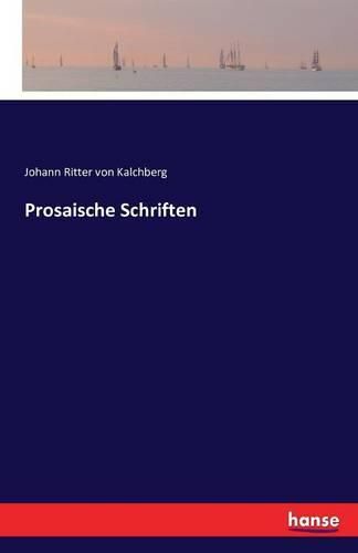 Cover image for Prosaische Schriften