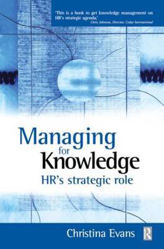 Cover image for Managing for Knowledge: HR's strategic role