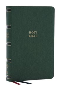 Cover image for NKJV, Single-Column Reference Bible, Verse-by-verse, Green Leathersoft, Red Letter, Comfort Print (Thumb Indexed)