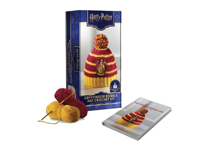Cover image for Harry Potter: Gryffindor Pom-Pom Beanie Crochet Kit