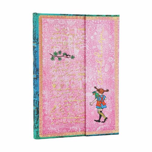 Cover image for Astrid Lindgren, Pippi Longstocking (Embellished Manuscripts Collection) Midi Lined Hardcover Journal (Wrap Closure)