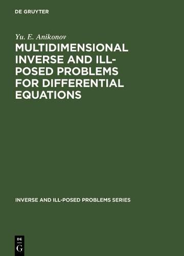 Cover image for Multidimensional Inverse and Ill-Posed Problems for Differential Equations