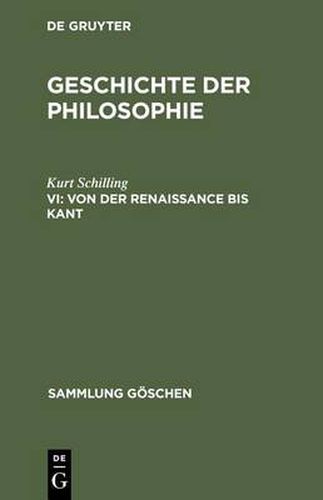 Cover image for Von der Renaissance bis Kant