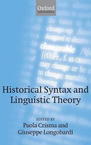 Cover image for Historical Syntax and Linguistic Theory