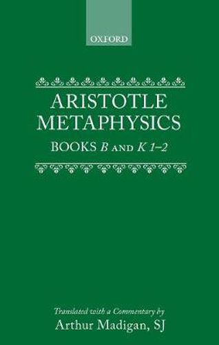 Cover image for Aristotle: Metaphysics Books B and K 1-2