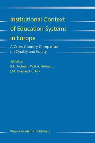 Cover image for Institutional Context of Education Systems in Europe: A Cross-Country Comparison on Quality and Equity