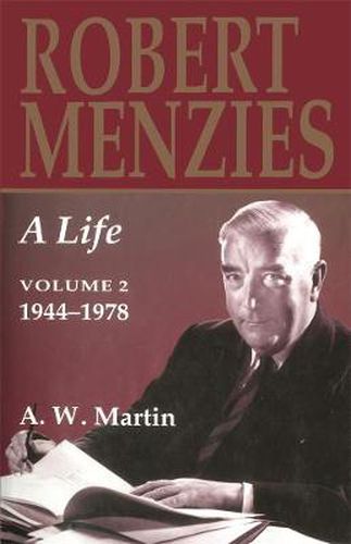 Cover image for Robert Menzies, A Life: Volume 2 1944-1978