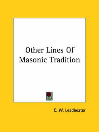 Cover image for Other Lines of Masonic Tradition