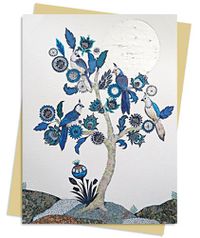 Cover image for Alexandra Milton: Silver Tree of life with Four White-throated Magpies Greeting Card Pack