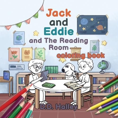 Cover image for Jack and Eddie and the Reading Room (coloring book)