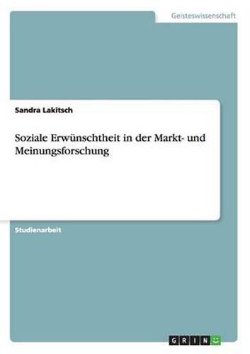 Cover image for Soziale Erwunschtheit in der Markt- und Meinungsforschung
