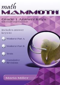 Cover image for Math Mammoth Grade 1 Answer Keys, International Version