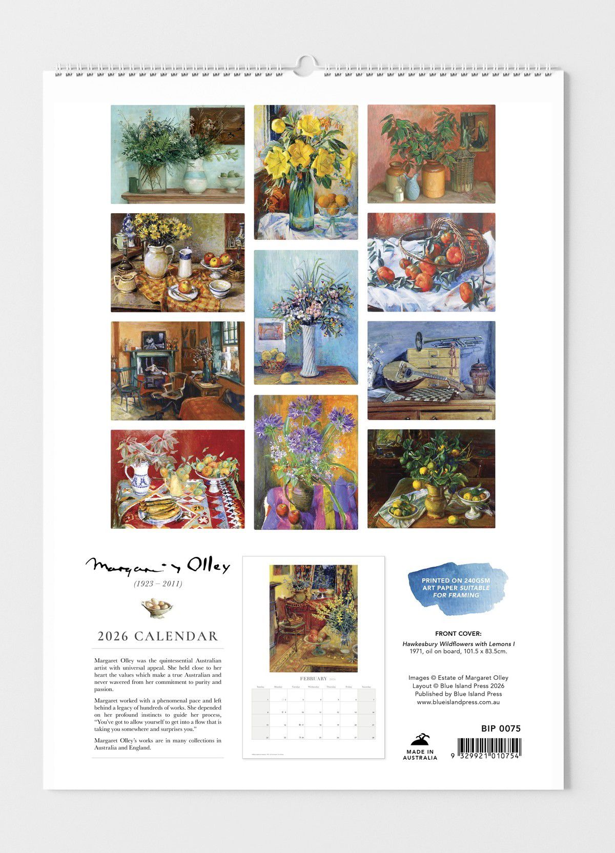 Margaret Olley 2026 Large Wall Calendar (Format 1)