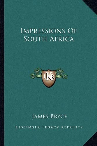 Cover image for Impressions of South Africa