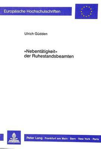 Cover image for -Nebentaetigkeit- Der Ruhestandsbeamten