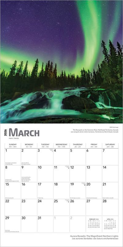 Aurora Borealis 2026 Wall Calendar
