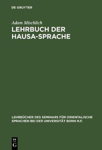 Cover image for Lehrbuch der Hausa-Sprache