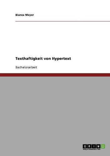 Cover image for Texthaftigkeit Von Hypertext