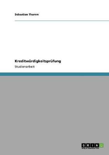 Cover image for Kreditwurdigkeitsprufung