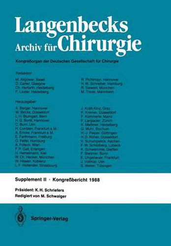 Cover image for Verhandlungen der Deutschen Gesellschaft fur Chirurgie: 105. Tagung Vom 6. Bis 9. April 1988