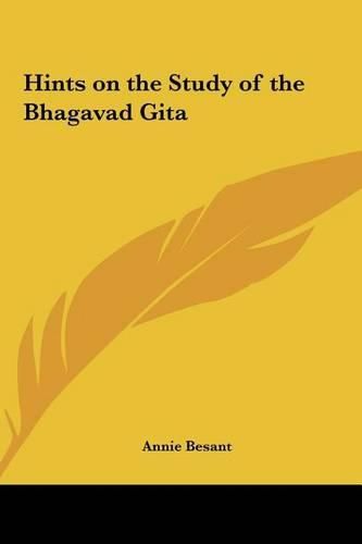 Cover image for Hints on the Study of the Bhagavad Gita