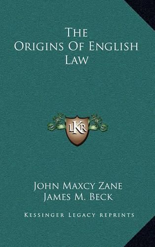 The Origins of English Law