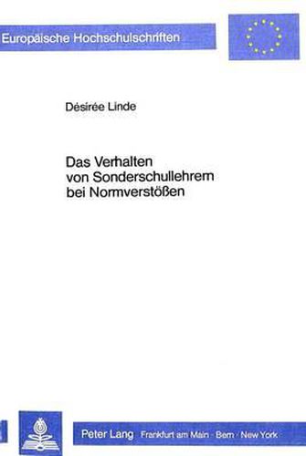 Cover image for Das Verhalten Von Sonderschullehrern Bei Normverstoessen