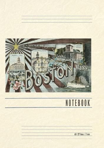 Cover image for Vintage Lined Notebook Greetings from Boston, Massachusetts