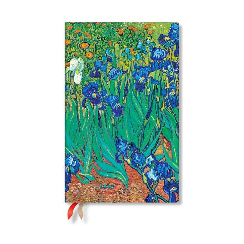 Cover image for Van Gogh's Irises Maxi 12-month Horizontal Softcover Flexi Dayplanner 2025 (Elastic Band Closure)