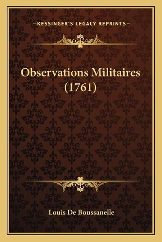 Cover image for Observations Militaires (1761)