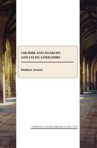 Cover image for Culture and Anarchy and Celtic Literature