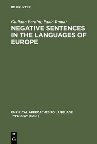 Cover image for Negative Sentences in the Languages of Europe: A Typological Approach