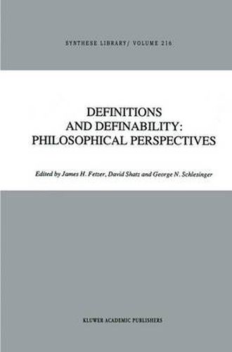 Cover image for Definitions and Definability: Philosophical Perspectives