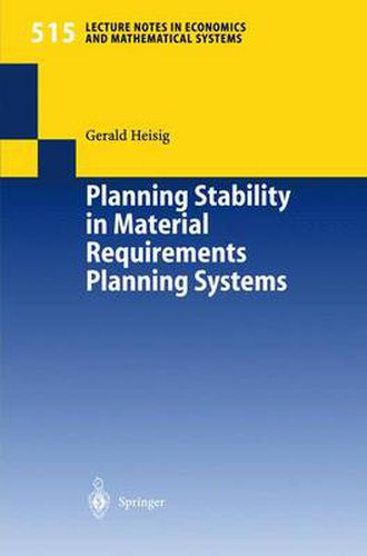 Cover image for Planning Stability in Material Requirements Planning Systems