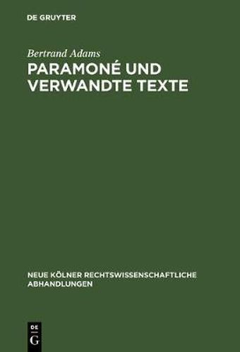 Cover image for Paramone und verwandte Texte