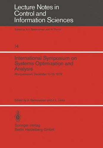 Cover image for International Symposium on Systems Optimization and Analysis: Rocquencourt, December 11-13, 1978