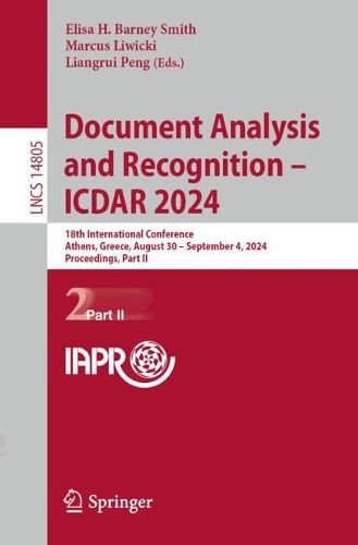 Cover image for Document Analysis and Recognition - ICDAR 2024