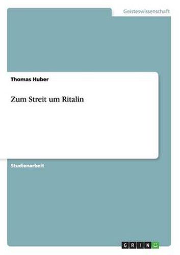 Cover image for Zum Streit um Ritalin