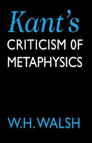 Cover image for Kant's Criticism of Metaphysics