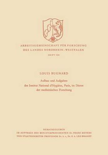 Cover image for Aufbau Und Aufgaben Des Institut National d'Hygiene, Paris, Im Dienst Der Medizinischen Forschung