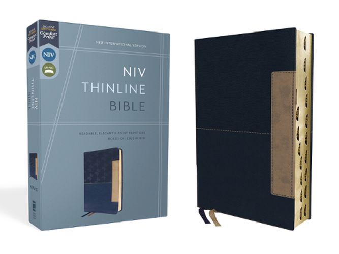 Cover image for NIV, Thinline Bible, Leathersoft, Blue, Red Letter, Thumb Indexed, Comfort Print