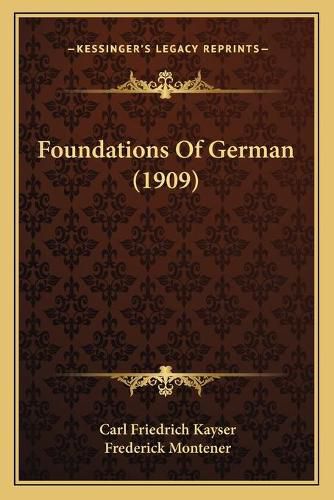 Cover image for Foundations of German (1909)