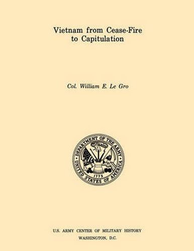 Cover image for Vietnam from Cease-Fore to Capitulation (U.S. Army Center for Military History Indochina Monograph Series)