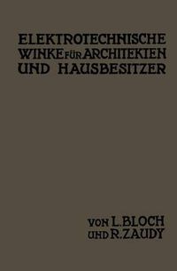 Cover image for Elektrotechnische Winke Fur Architekten Und Hausbesitzer