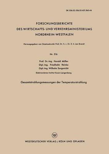 Cover image for Gesamtstrahlungsmessungen Der Temperaturstrahlung