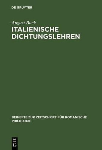 Cover image for Italienische Dichtungslehren