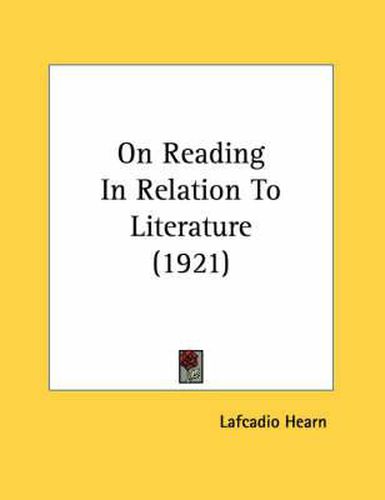 On Reading in Relation to Literature (1921)